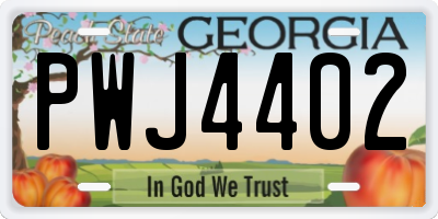 GA license plate PWJ4402