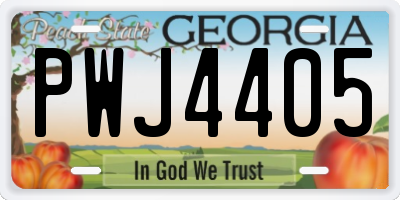 GA license plate PWJ4405