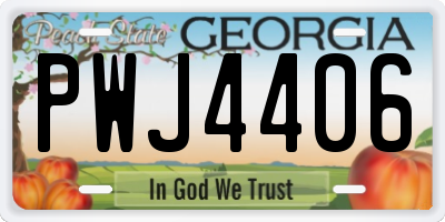 GA license plate PWJ4406
