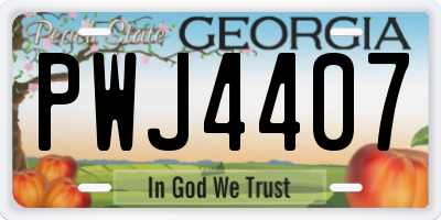 GA license plate PWJ4407