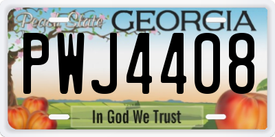 GA license plate PWJ4408