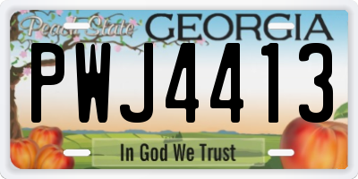 GA license plate PWJ4413
