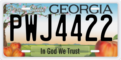 GA license plate PWJ4422