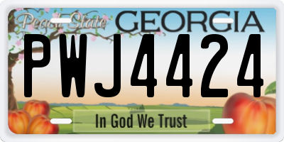 GA license plate PWJ4424