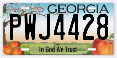 GA license plate PWJ4428
