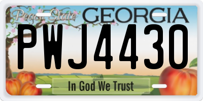 GA license plate PWJ4430