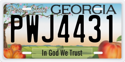 GA license plate PWJ4431
