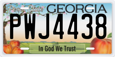 GA license plate PWJ4438