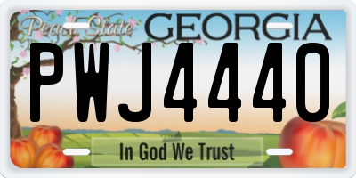 GA license plate PWJ4440