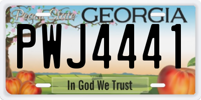 GA license plate PWJ4441