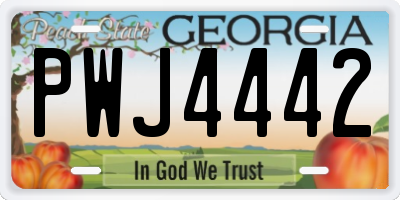 GA license plate PWJ4442