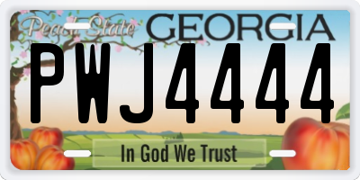 GA license plate PWJ4444
