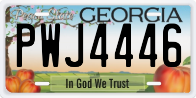 GA license plate PWJ4446
