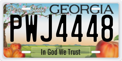 GA license plate PWJ4448