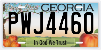 GA license plate PWJ4460