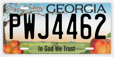 GA license plate PWJ4462