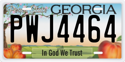 GA license plate PWJ4464
