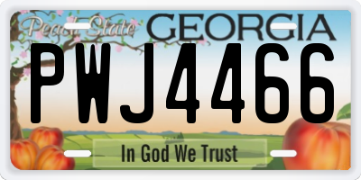 GA license plate PWJ4466