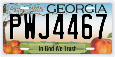 GA license plate PWJ4467