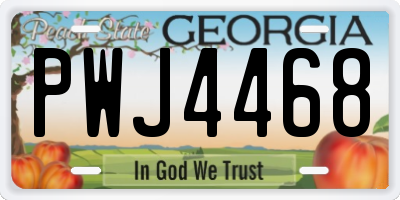 GA license plate PWJ4468