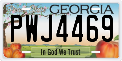 GA license plate PWJ4469