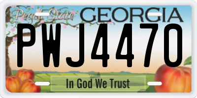 GA license plate PWJ4470
