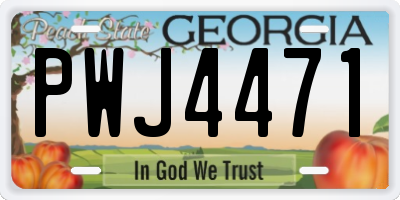 GA license plate PWJ4471
