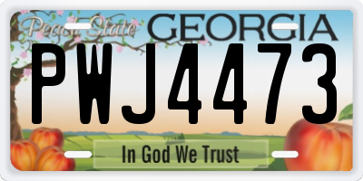 GA license plate PWJ4473