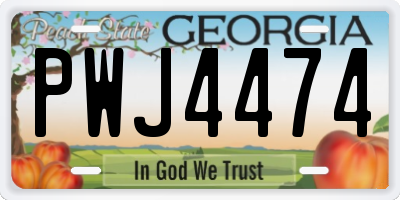 GA license plate PWJ4474