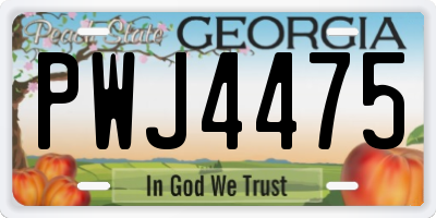 GA license plate PWJ4475