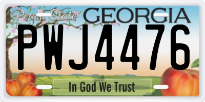 GA license plate PWJ4476