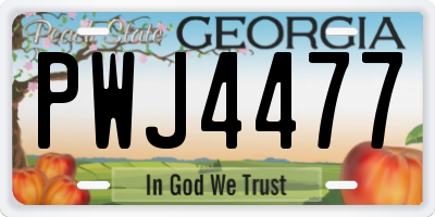GA license plate PWJ4477