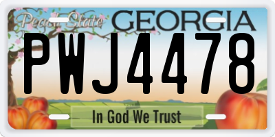 GA license plate PWJ4478