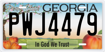 GA license plate PWJ4479