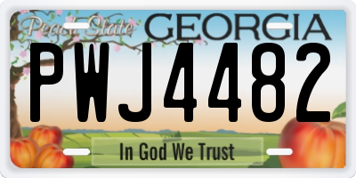 GA license plate PWJ4482