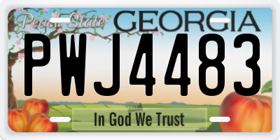 GA license plate PWJ4483