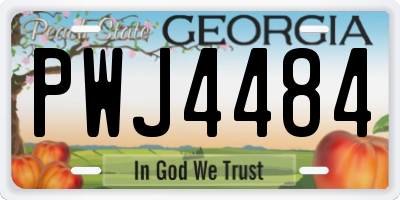 GA license plate PWJ4484