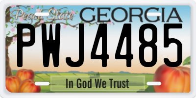 GA license plate PWJ4485