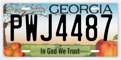 GA license plate PWJ4487
