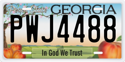 GA license plate PWJ4488