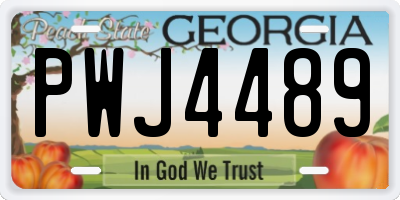 GA license plate PWJ4489