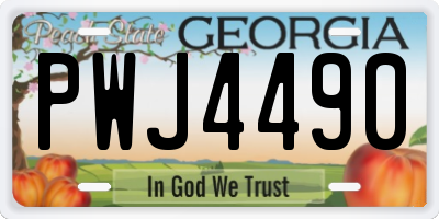 GA license plate PWJ4490