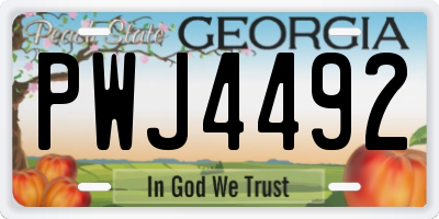 GA license plate PWJ4492