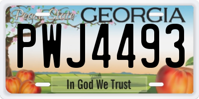GA license plate PWJ4493