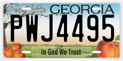 GA license plate PWJ4495