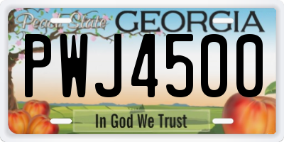 GA license plate PWJ4500