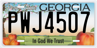 GA license plate PWJ4507