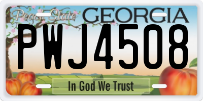 GA license plate PWJ4508