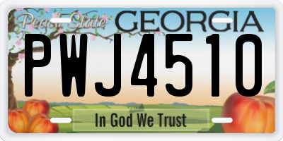 GA license plate PWJ4510