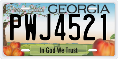GA license plate PWJ4521